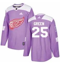 Youth Adidas Detroit Red Wings 25 Mike Green Authentic Purple Fights Cancer Practice NHL Jersey 