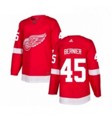 Youth Adidas Detroit Red Wings 45 Jonathan Bernier Authentic Red Home NHL Jersey 