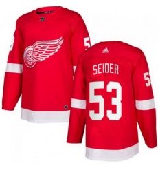 Youth Detroit Red Wings 53 Moritz Seider Red Stitched Jersey