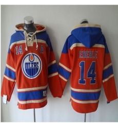 Edmonton Oilers #14 Jordan Eberle Orange Sawyer Hooded Sweatshirt Stitched NHL Jersey