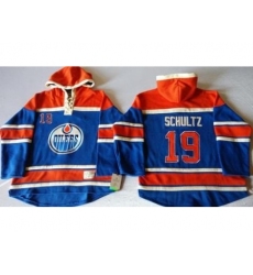 Edmonton Oilers #19 Justin Schultz Light Blue Sawyer Hooded Sweatshirt Stitched NHL Jersey