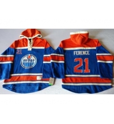 Edmonton Oilers #21 Andrew Ference Light Blue Sawyer Hooded Sweatshirt Stitched NHL Jersey