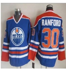 Edmonton Oilers #30 Bill Ranford Light Blue CCM Throwback Stitched NHL Jersey
