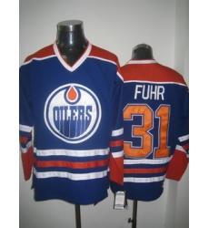 Edmonton Oilers 31 FUHR blue Jerseys
