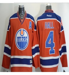 Edmonton Oilers #4 Taylor Hall Orange Stitched NHL Jersey