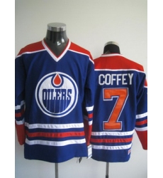Edmonton Oilers 7 Paul Coffey blue jersey