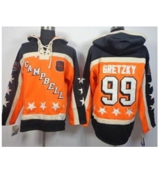 Edmonton Oilers #99 Wayne Gretzky Orange All Star Stitched NHL Sawyer Hooded Sweatshirt