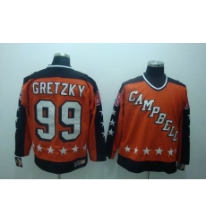 Edmonton Oilers jersey #99 GRETZKY ORANGE CAMPBELL all star CCM jersey