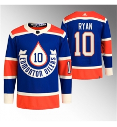 Men Edmonton Oilers 10 Derek Ryan 2023 Royal Heritage Classic Primegreen Stitched Jersey