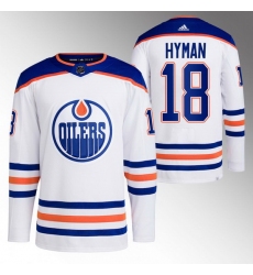 Men Edmonton Oilers 18 Zach Hyman White Stitched Jersey
