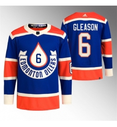Men Edmonton Oilers 6 Ben Gleason 2023 Royal Heritage Classic Primegreen Stitched Jersey