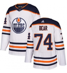 Men Edmonton Oilers 74 Ethan Bear White Adidas Jersey