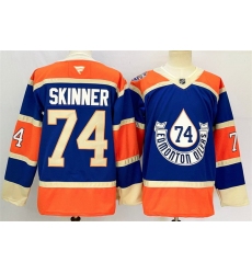 Men Edmonton Oilers 74 Stuart Skinner Royal 2024 25 Heritage Classic Primegreen Stitched Jersey