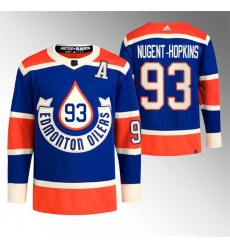 Men Edmonton Oilers 93 Ryan Nugent Hopkins 2023 Royal Heritage Classic Primegreen Stitched Jersey