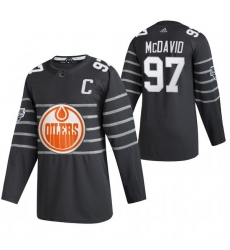 Men Edmonton Oilers 97 Connor McDavid Gray 2020 NHL All Star Game Adidas Jersey