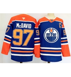 Men Edmonton Oilers 97 Connor McDavid Royal 2024 25 Stitched Jersey