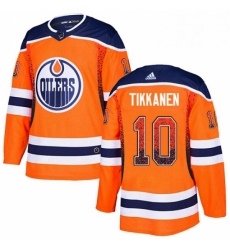 Mens Adidas Edmonton Oilers 10 Esa Tikkanen Authentic Orange Drift Fashion NHL Jersey 