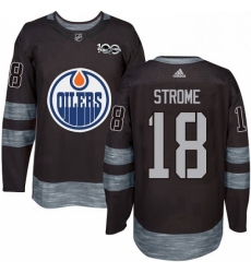 Mens Adidas Edmonton Oilers 18 Ryan Strome Authentic Black 1917 2017 100th Anniversary NHL Jersey 