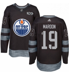 Mens Adidas Edmonton Oilers 19 Patrick Maroon Authentic Black 1917 2017 100th Anniversary NHL Jersey 