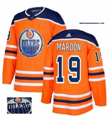 Mens Adidas Edmonton Oilers 19 Patrick Maroon Authentic Orange Fashion Gold NHL Jersey 