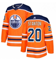 Mens Adidas Edmonton Oilers 20 Ryan Stanton Authentic Orange Home NHL Jersey 