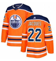 Mens Adidas Edmonton Oilers 22 Jean Francois Jacques Authentic Orange Home NHL Jersey 