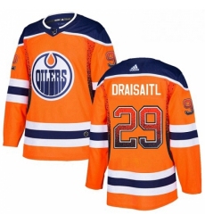Mens Adidas Edmonton Oilers 29 Leon Draisaitl Authentic Orange Drift Fashion NHL Jersey 