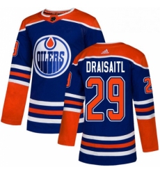 Mens Adidas Edmonton Oilers 29 Leon Draisaitl Premier Royal Blue Alternate NHL Jersey 
