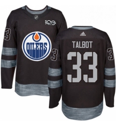Mens Adidas Edmonton Oilers 33 Cam Talbot Authentic Black 1917 2017 100th Anniversary NHL Jersey 