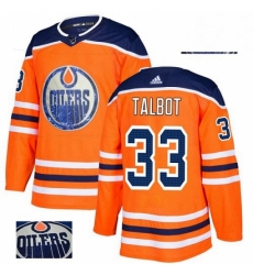 Mens Adidas Edmonton Oilers 33 Cam Talbot Authentic Orange Fashion Gold NHL Jersey 