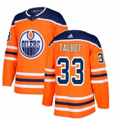 Mens Adidas Edmonton Oilers 33 Cam Talbot Authentic Orange Home NHL Jersey 