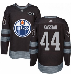 Mens Adidas Edmonton Oilers 44 Zack Kassian Authentic Black 1917 2017 100th Anniversary NHL Jersey 
