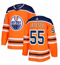 Mens Adidas Edmonton Oilers 55 Mark Letestu Premier Orange Home NHL Jersey 