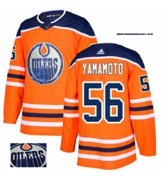 Mens Adidas Edmonton Oilers 56 Kailer Yamamoto Authentic Orange Fashion Gold NHL Jersey 