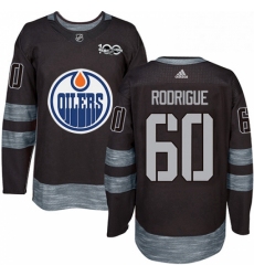 Mens Adidas Edmonton Oilers 60 Olivier Rodrigue Authentic Black 1917 2017 100th Anniversary NHL Jersey 