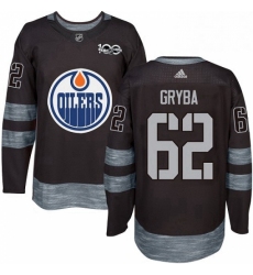 Mens Adidas Edmonton Oilers 62 Eric Gryba Authentic Black 1917 2017 100th Anniversary NHL Jersey 