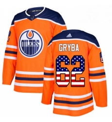 Mens Adidas Edmonton Oilers 62 Eric Gryba Authentic Orange USA Flag Fashion NHL Jersey 