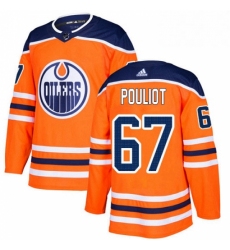 Mens Adidas Edmonton Oilers 67 Benoit Pouliot Authentic Orange Home NHL Jersey 