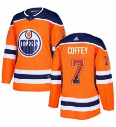 Mens Adidas Edmonton Oilers 7 Paul Coffey Authentic Orange Drift Fashion NHL Jersey 