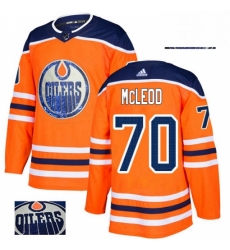 Mens Adidas Edmonton Oilers 70 Ryan McLeod Authentic Orange Fashion Gold NHL Jersey 