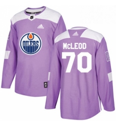 Mens Adidas Edmonton Oilers 70 Ryan McLeod Authentic Purple Fights Cancer Practice NHL Jersey 