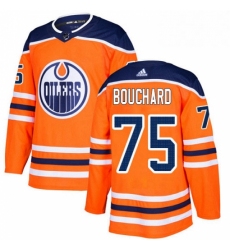 Mens Adidas Edmonton Oilers 75 Evan Bouchard Authentic Orange Home NHL Jersey 