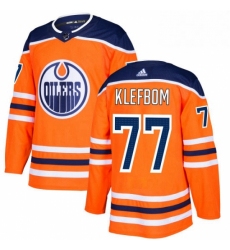 Mens Adidas Edmonton Oilers 77 Oscar Klefbom Authentic Orange Home NHL Jersey 