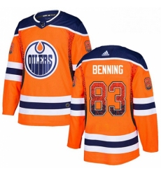 Mens Adidas Edmonton Oilers 83 Matt Benning Authentic Orange Drift Fashion NHL Jersey 