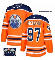 Mens Adidas Edmonton Oilers 97 Connor McDavid Authentic Orange Fashion Gold NHL Jersey 