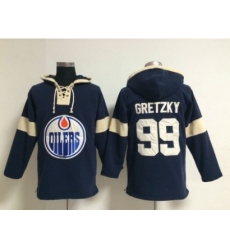 NHL edmonton oilers #99 Wayne Gretzky blue jerseys(pullover hooded sweatshirt)