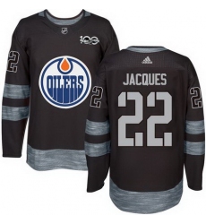 Oilers #22 Jean Francois Jacques Black 1917 2017 100th Anniversary Stitched NHL Jersey