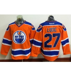 Oilers #27 Milan Lucic Orange Stitched NHL Jersey