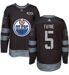 Oilers #5 Mark Fayne Black 1917 2017 100th Anniversary Stitched NHL Jersey
