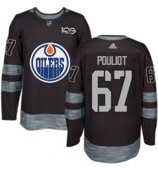 Oilers #67 Benoit Pouliot Black 1917 2017 100th Anniversary Stitched NHL Jersey